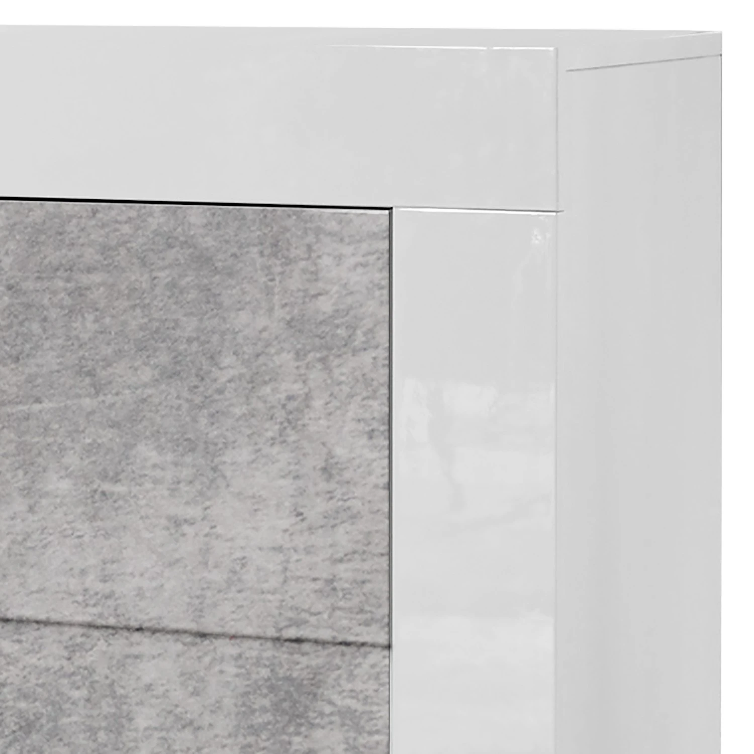 LC Spa Sideboard Easy I - Hochglanz Weiß / Beton Dekor 4 LC Spa Sideboard Easy I - Hochglanz Weiß / Beton Dekor – Bild 4