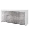 LC Spa Sideboard Easy III - Hochglanz Weiß / Beton Dekor