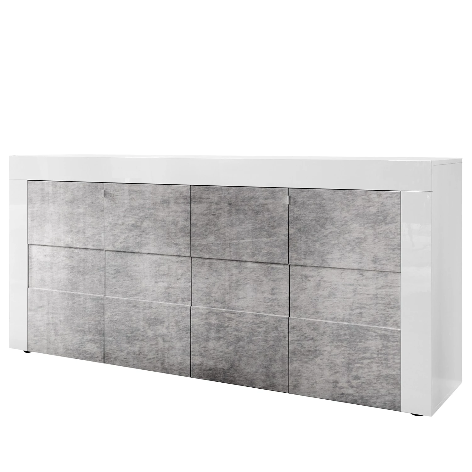 LC Spa Sideboard Easy III - Hochglanz Weiß / Beton Dekor 1 LC Spa Sideboard Easy III - Hochglanz Weiß / Beton Dekor