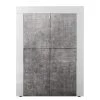 LC Spa Highboard Easy - Hochglanz Weiß / Beton Dekor