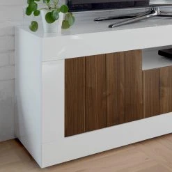 LC Spa TV-Lowboard Urbino - Hochglanz Weiß - Nussbaum Dekor / Weiß -Wohnzimmermöbel boutique en ligne 1000178443 201029 08585900646 DETAILS P000000001000178443