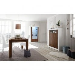 LC Spa Vitrinenschrank Urbino - Nussbaum Dekor / Weiß -Wohnzimmermöbel boutique en ligne 1000178447 201029 09010300678 MOOD DETAILS P000000001000178447 mood