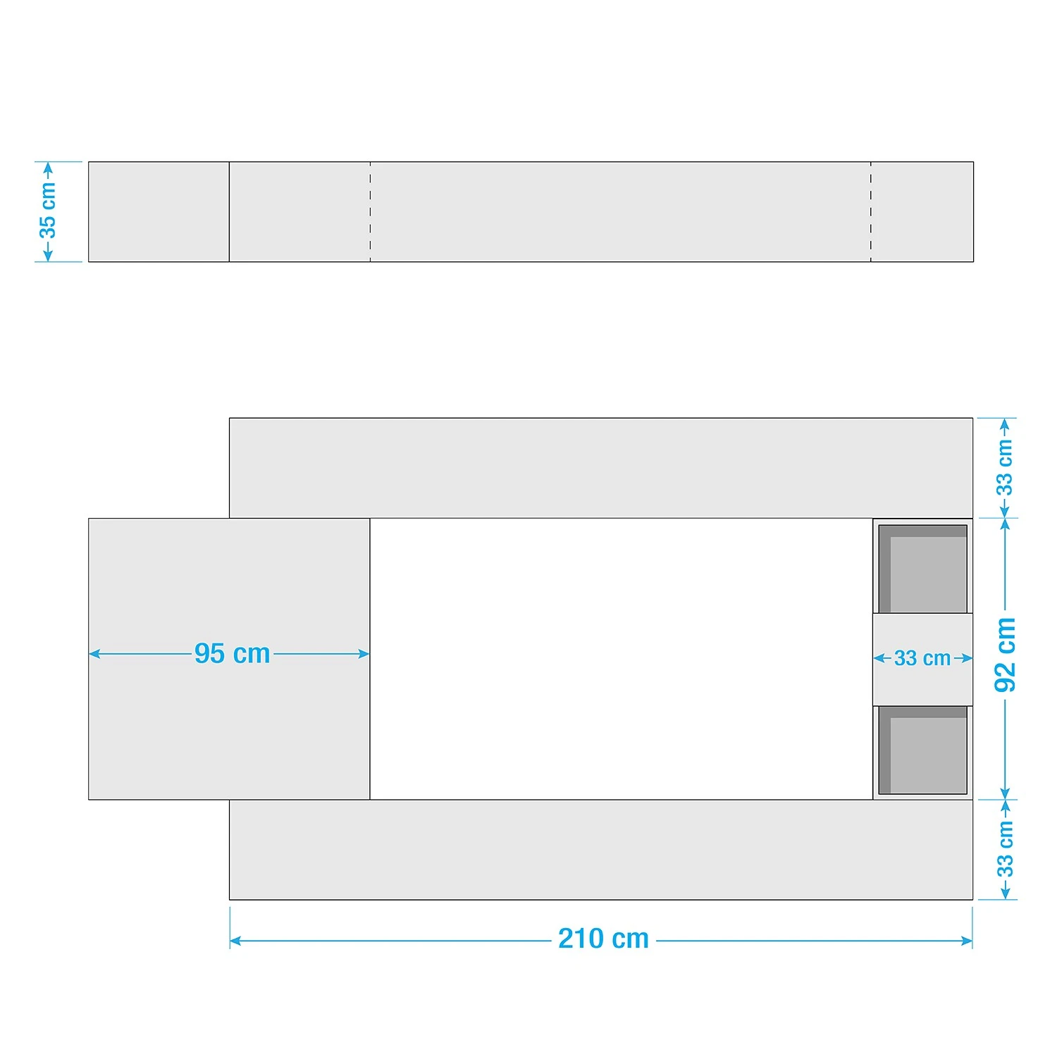 LC Spa Wohnwand Infinity VII (4-teilig) - Weiß / Beton Dekor 5 LC Spa Wohnwand Infinity VII (4-teilig) - Weiß / Beton Dekor – Bild 5