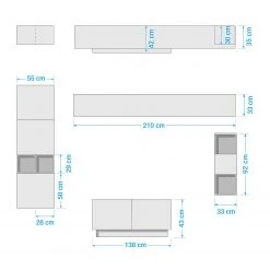 LC Spa Wohnwand Infinity VIII (8-teilig) - Weiß / Nussbaum dunkel Dekor 11 LC Spa Wohnwand Infinity VIII (8-teilig) - Weiß / Nussbaum dunkel Dekor -Wohnzimmermöbel boutique en ligne 1000178630 190807 06302900086 SKETCH DETAILS P000000001000178630 sketch
