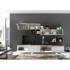 LC Spa Wohnwand Infinity X (12-teilig) - Weiß / Nussbaum hell Dekor -Wohnzimmermöbel boutique en ligne 1000178643 190807 06303200142 MOOD DETAILS P000000001000178643 mood