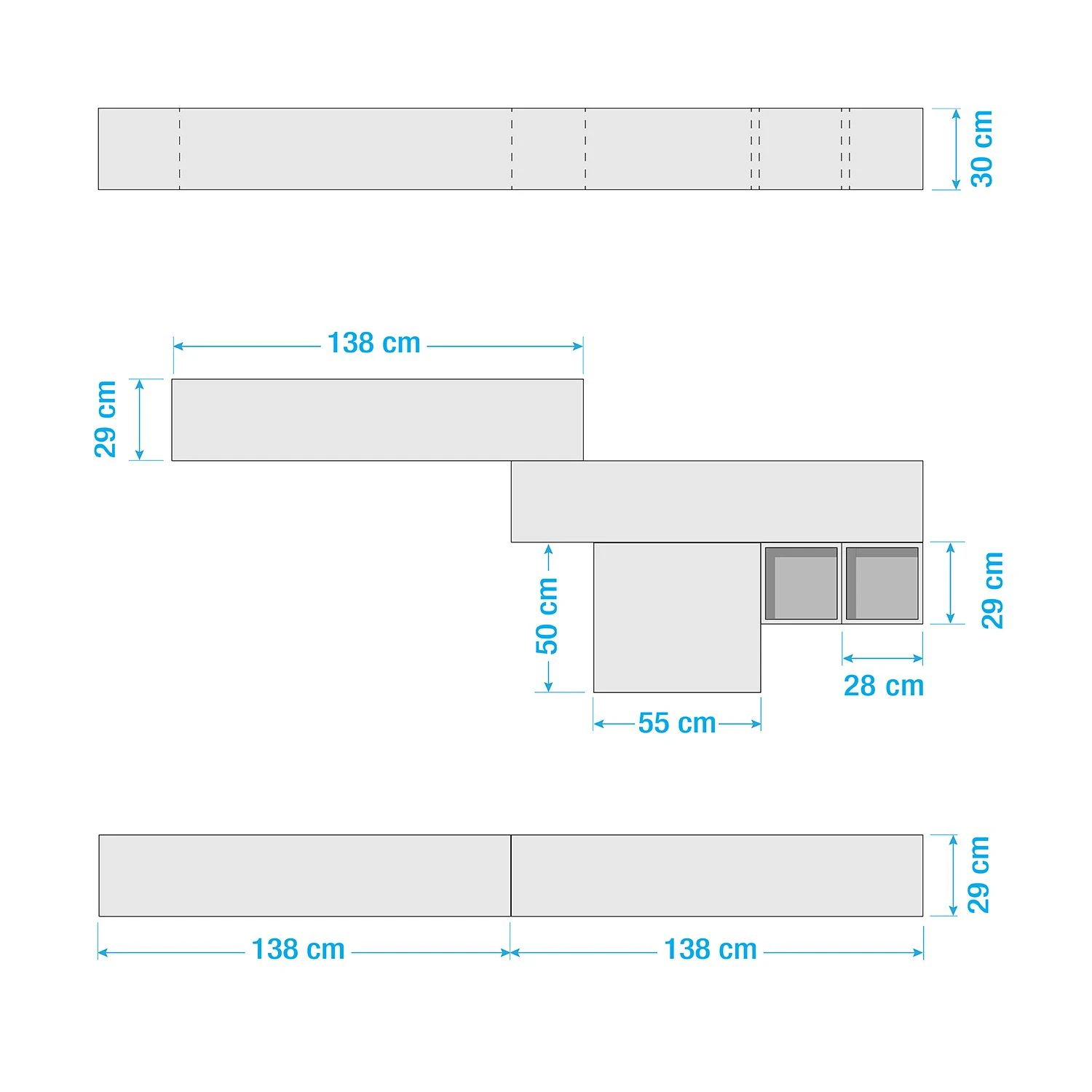 LC Spa Wohnwand Infinity IV (7-teilig) - Weiß / Beton Dekor 6 LC Spa Wohnwand Infinity IV (7-teilig) - Weiß / Beton Dekor – Bild 6