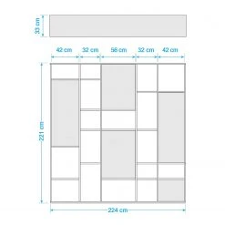 Loftscape Bücherregal Emporior VII - Eiche Schwarzbraun Dekor - Breite: 224 cm -Wohnzimmermöbel boutique en ligne 1000178984 190801 08301600057 SKETCH DETAILS P000000001000178984 sketch