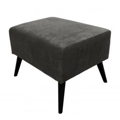 Jack & Alice Polsterhocker Pillig - Samt - Dunkelgrau