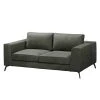 Jack & Alice Sofa Sanchez I (2-Sitzer) - Samt - Echtleder Kena: Anthrazit