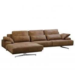 Ars manufacti Ecksofa Lurrip I - Echtleder - Braun - Longchair davorstehend links -Wohnzimmermöbel boutique en ligne 1000179351 190813 17590501202 DETAILS P000000001000179351