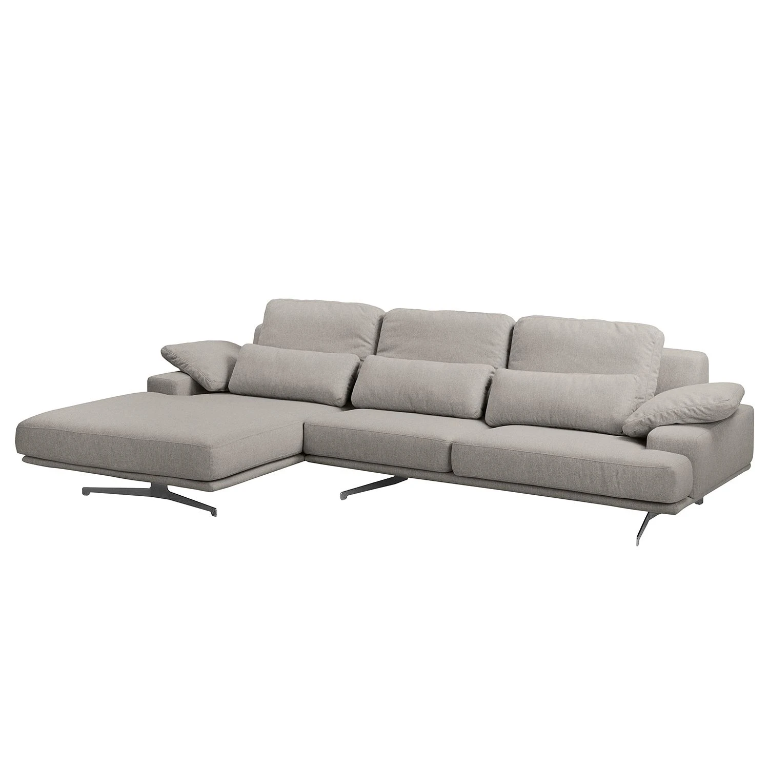 Fredriks Ecksofa Lurrip II - Webstoff - Webstoff Delea: Grau - Longchair davorstehend links 1 Fredriks Ecksofa Lurrip II - Webstoff - Webstoff Delea: Grau - Longchair davorstehend links