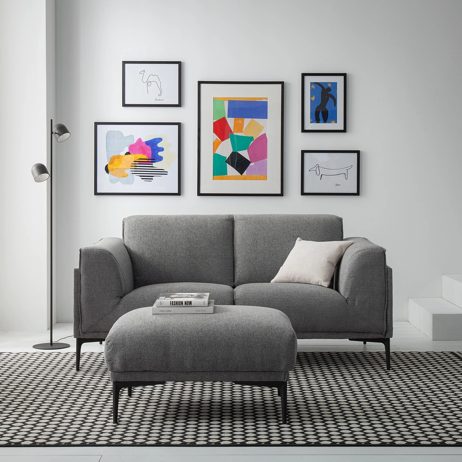 Fredriks Sofa Ainslie (2-Sitzer) - Webstoff - Grau 2 Fredriks Sofa Ainslie (2-Sitzer) - Webstoff - Grau – Bild 2