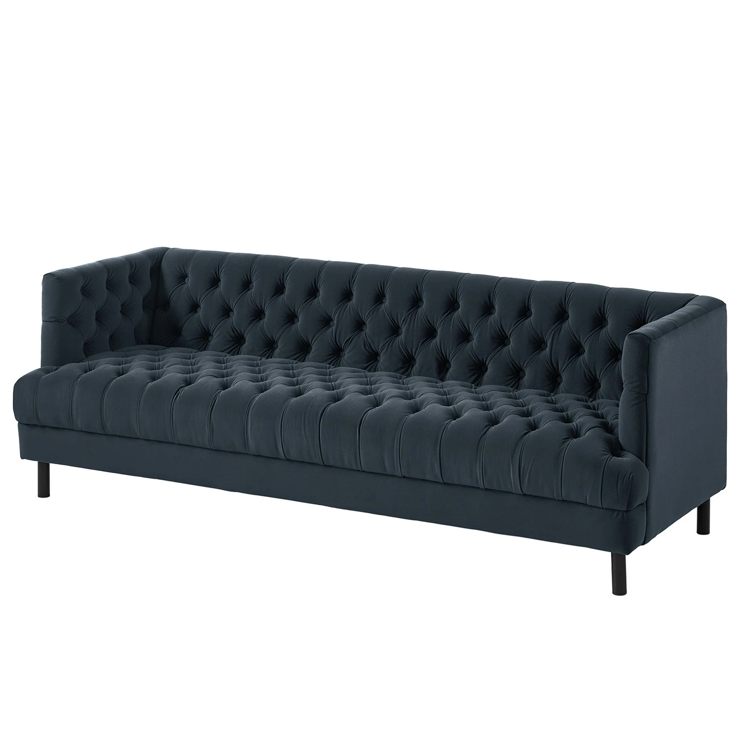 Jack & Alice Sofa Mindarie (3-sitzer) - Samt - Dunkelblau 1 Jack & Alice Sofa Mindarie (3-sitzer) - Samt - Dunkelblau