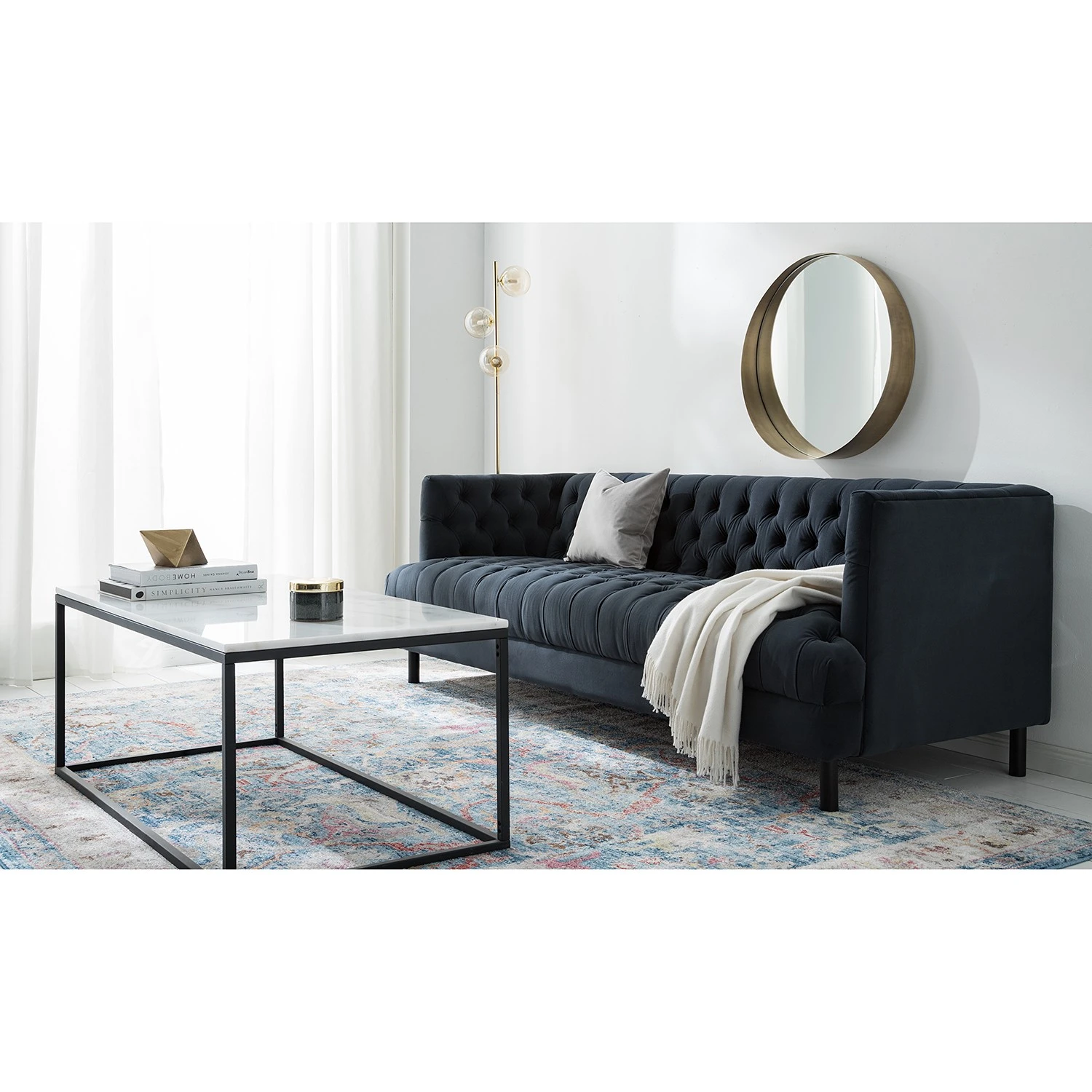 Jack & Alice Sofa Mindarie (3-sitzer) - Samt - Dunkelblau 2 Jack & Alice Sofa Mindarie (3-sitzer) - Samt - Dunkelblau – Bild 2
