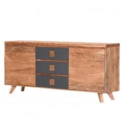 Red Living Sideboard Dekla II - Akazie massiv - Akazie / Anthrazit