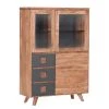 Red Living Highboard Dekla II - Akazie massiv - Akazie / Anthrazit