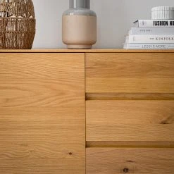 Ars Natura Sideboard Nozza II - Echtholzfurnier - Eiche / Schwarz -Wohnzimmermöbel boutique en ligne 1000182814 200306 14374700004 MOOD DETAILS P000000001000182814 mood