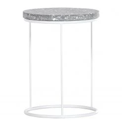 Norrwood Beistelltisch Terrazzo I - Terrazzo / Metall - Mehrfarbig / Weiß