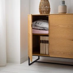 Ars Natura Sideboard Nozza I - Echtholzfurnier - Eiche / Schwarz -Wohnzimmermöbel boutique en ligne 1000182824 200306 14374700016 MOOD DETAILS P000000001000182824 mood