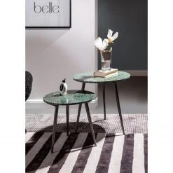 Jack & Alice Beistelltisch Marbollo III (2-teilig) - Marmor / Metall - Grün / Gold -Wohnzimmermöbel boutique en ligne 1000182843 211125 155712000023 MOOD DETAILS P000000001000182843 mood