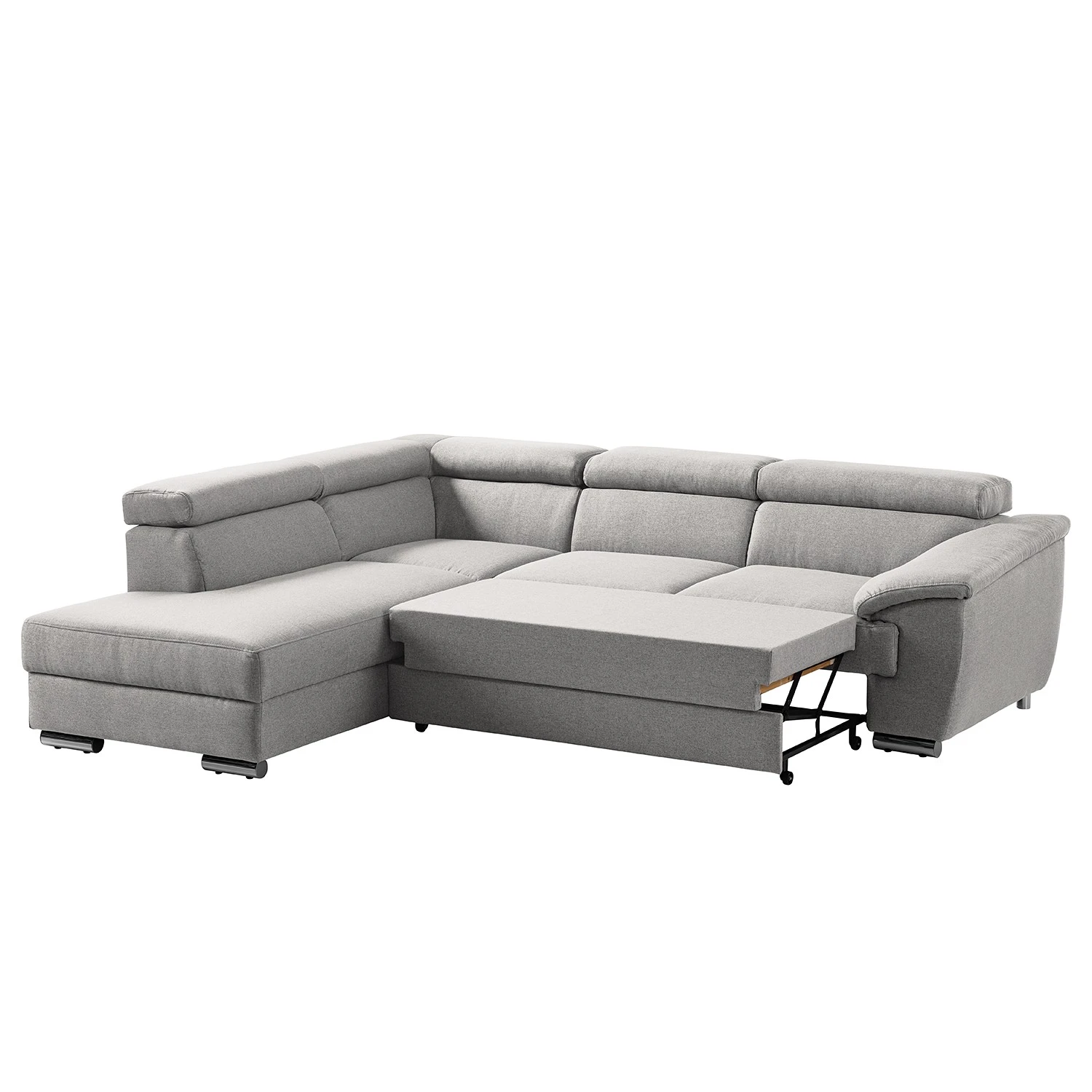 Fredriks Ecksofa Swain - Webstoff - Lichtgrau - Longchair davorstehend links - Schlaffunktion 5 Fredriks Ecksofa Swain - Webstoff - Lichtgrau - Longchair davorstehend links - Schlaffunktion – Bild 5