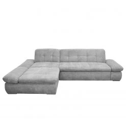 Loftscape Ecksofa Lemley - Webstoff - Platin - Longchair davorstehend links - Schlaffunktion