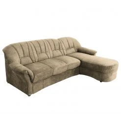 Modoform Ecksofa Wells - Flachgewebe - Cappuccino - Longchair davorstehend rechts - Schlaffunktion