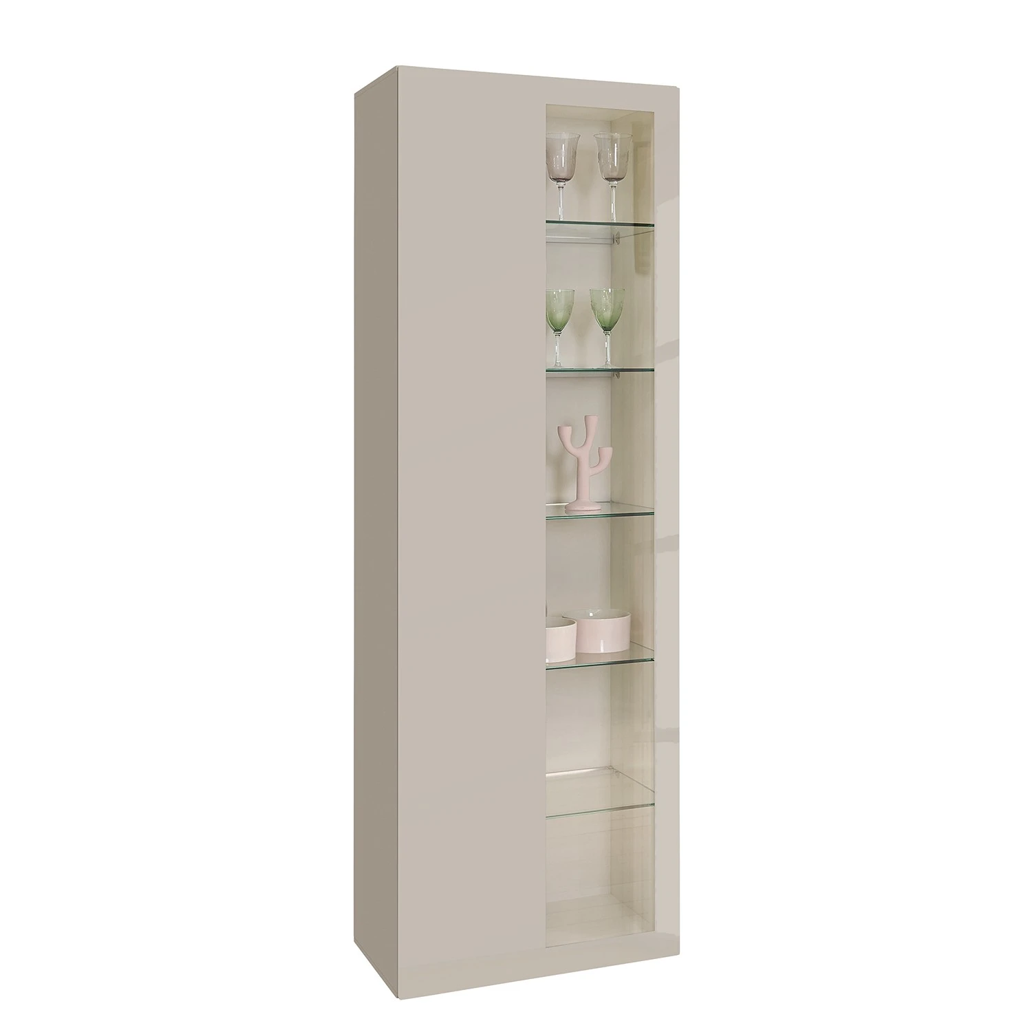 Now! by hülsta Standvitrine hülsta now vision - Hochglanz Saharagrau - Glastür rechts 1 Now! by hülsta Standvitrine hülsta now vision - Hochglanz Saharagrau - Glastür rechts