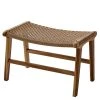 Ars manufacti Hocker Sulina - Papiergeflecht / Teakholz massiv - Natur / Teak