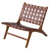 Ars manufacti Loungesessel Copan - Echtleder / Teakholz massiv - Cognacbraun / Teak