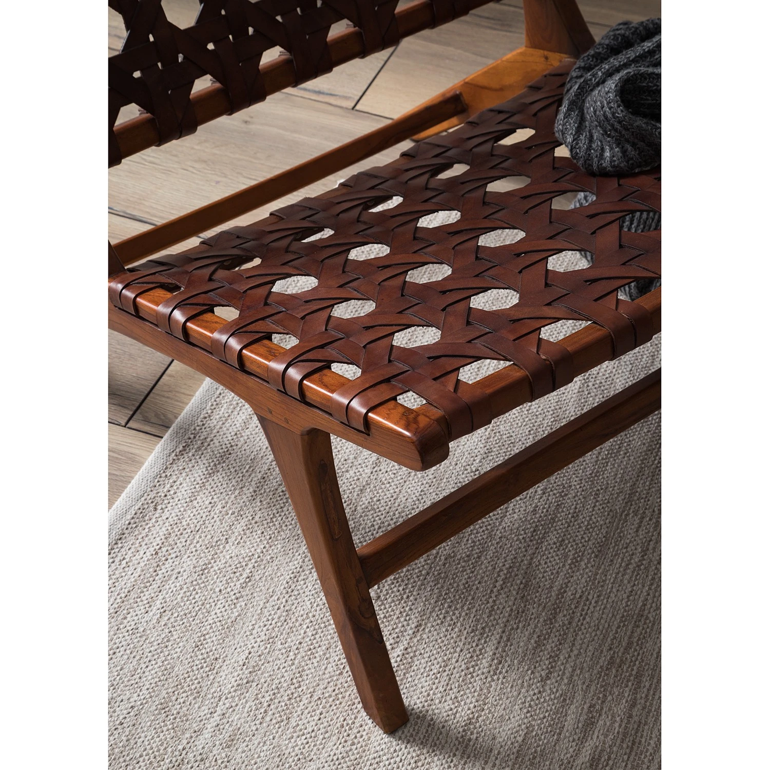 Ars manufacti Loungesessel Copan - Echtleder / Teakholz massiv - Cognacbraun / Teak 12 Ars manufacti Loungesessel Copan - Echtleder / Teakholz massiv - Cognacbraun / Teak – Bild 12