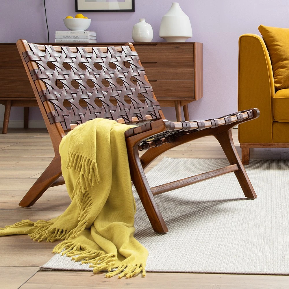 Ars manufacti Loungesessel Copan - Echtleder / Teakholz massiv - Cognacbraun / Teak 15 Ars manufacti Loungesessel Copan - Echtleder / Teakholz massiv - Cognacbraun / Teak – Bild 15