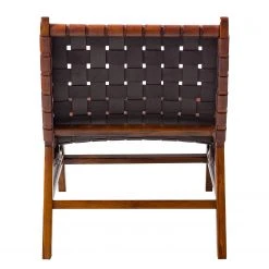 Ars manufacti Loungesessel Bourbourg I - Echtleder / Teakholz massiv - Cognacbraun / Teak -Wohnzimmermöbel boutique en ligne 1000183949 200317 14382800010 DETAILS P000000001000183949