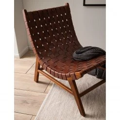 Ars manufacti Loungesessel Bourbourg I - Echtleder / Teakholz massiv - Cognacbraun / Teak -Wohnzimmermöbel boutique en ligne 1000183949 200529 13275500002 DETAILS P000000001000183949