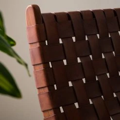 Ars manufacti Loungesessel Bourbourg I - Echtleder / Teakholz massiv - Cognacbraun / Teak -Wohnzimmermöbel boutique en ligne 1000183949 200529 13275600004 DETAILS P000000001000183949