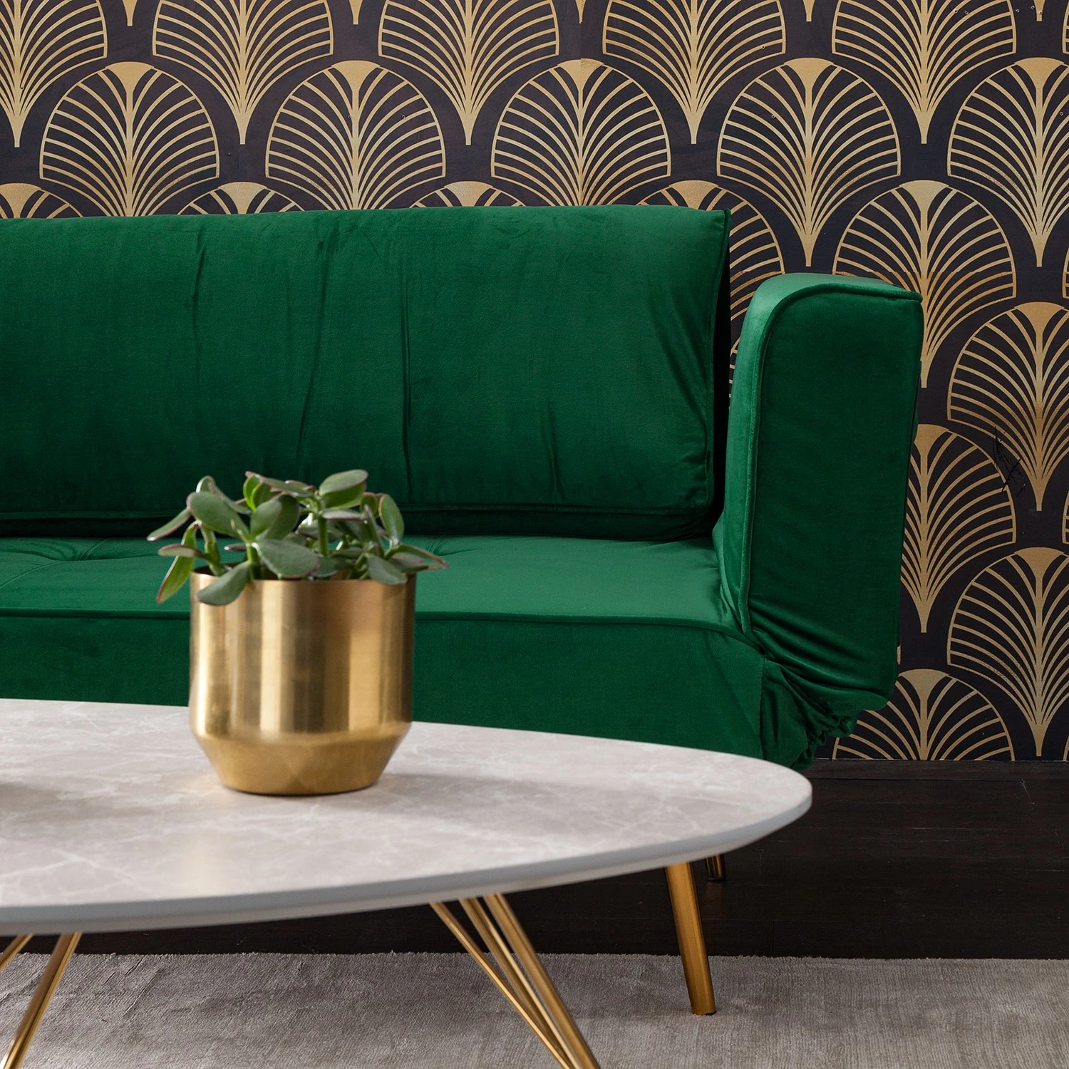 Jack & Alice Schlafsofa Behram III - Samt - Dunkelgrün 22 Jack & Alice Schlafsofa Behram III - Samt - Dunkelgrün – Bild 22