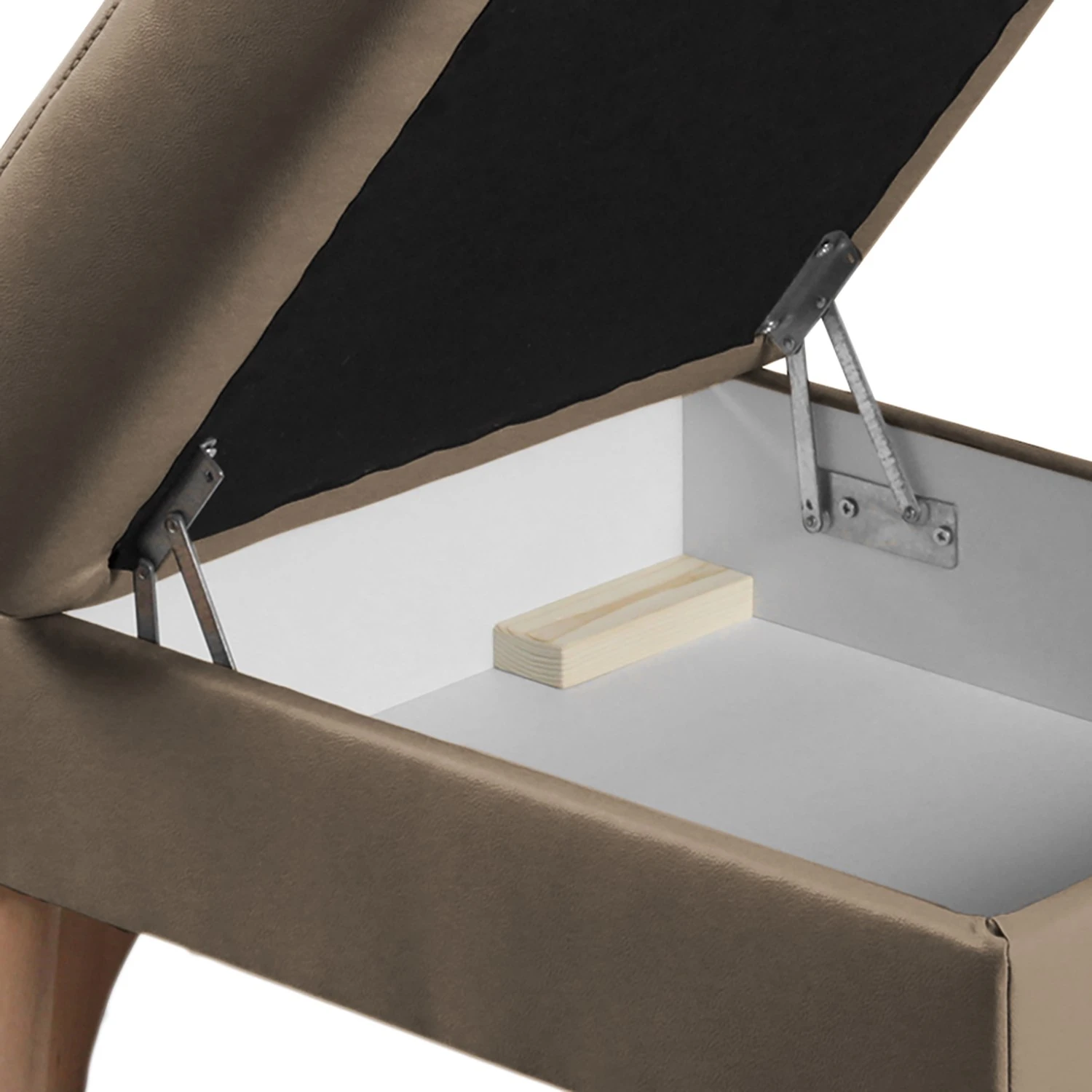 Naturoo Polsterhocker London - Echtleder / Kunstleder - Taupe 5 Naturoo Polsterhocker London - Echtleder / Kunstleder - Taupe – Bild 5