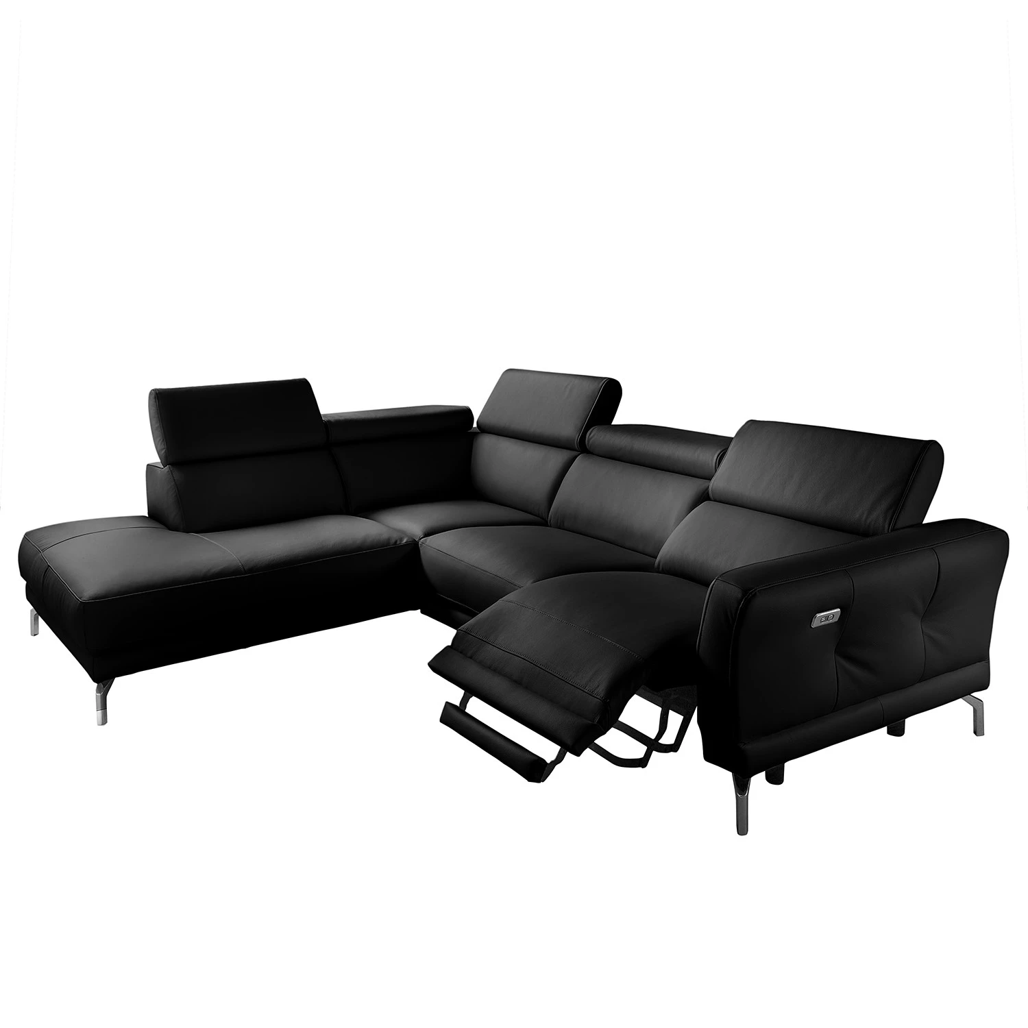 Loftscape Ecksofa Lebel - Echtleder - Schwarz - Ottomane davorstehend links - Relaxfunktion 4 Loftscape Ecksofa Lebel - Echtleder - Schwarz - Ottomane davorstehend links - Relaxfunktion – Bild 4