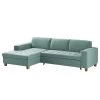 Ars Natura Ecksofa Roblin III - Webstoff - Mintgrau - Longchair davorstehend links - Schlaffunktion