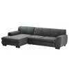 Loftscape Ecksofa Lefroy II - Webstoff - Dunkelgrau - Longchair davorstehend links - Schlaffunktion