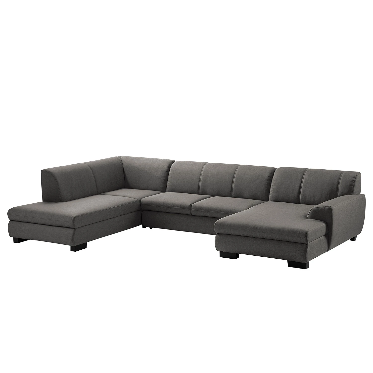 Loftscape Wohnlandschaft Lefroy I - Flachgewebe - Dunkelgrau - Longchair davorstehend rechts / Ottomane links - Schlaffunktion 1 Loftscape Wohnlandschaft Lefroy I - Flachgewebe - Dunkelgrau - Longchair davorstehend rechts / Ottomane links - Schlaffunktion