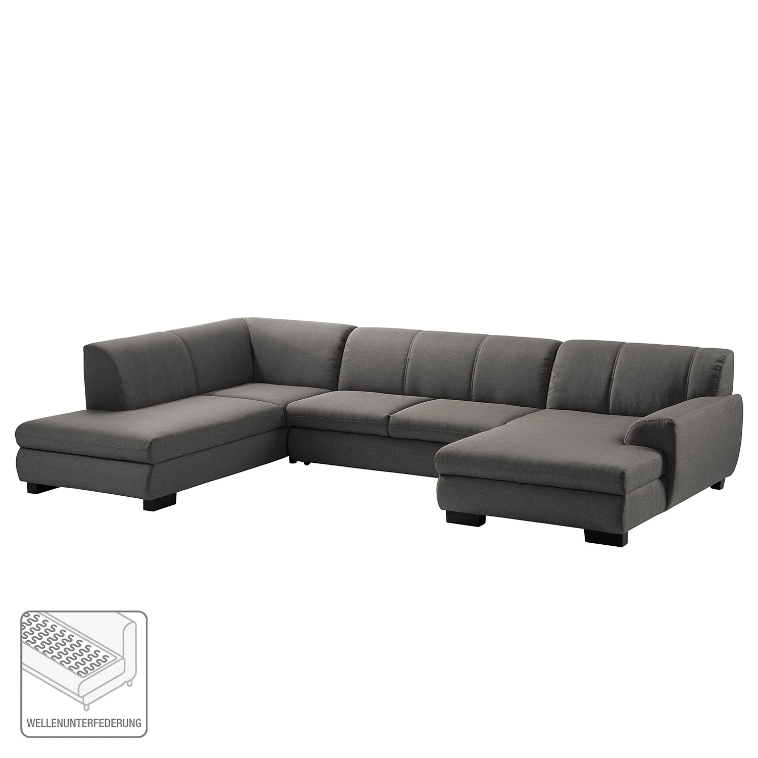 Loftscape Wohnlandschaft Lefroy I - Flachgewebe - Dunkelgrau - Longchair davorstehend rechts / Ottomane links - Schlaffunktion 5 Loftscape Wohnlandschaft Lefroy I - Flachgewebe - Dunkelgrau - Longchair davorstehend rechts / Ottomane links - Schlaffunktion – Bild 5