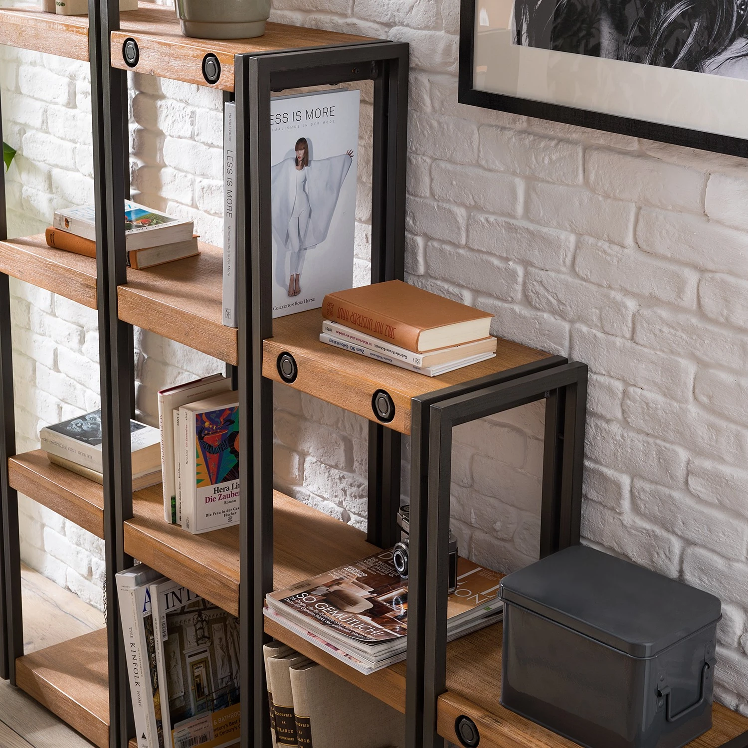 Ars manufacti Stufenregal Manchester - Akazie massiv / Metall - Akazie / Anthrazit 6 Ars manufacti Stufenregal Manchester - Akazie massiv / Metall - Akazie / Anthrazit – Bild 6