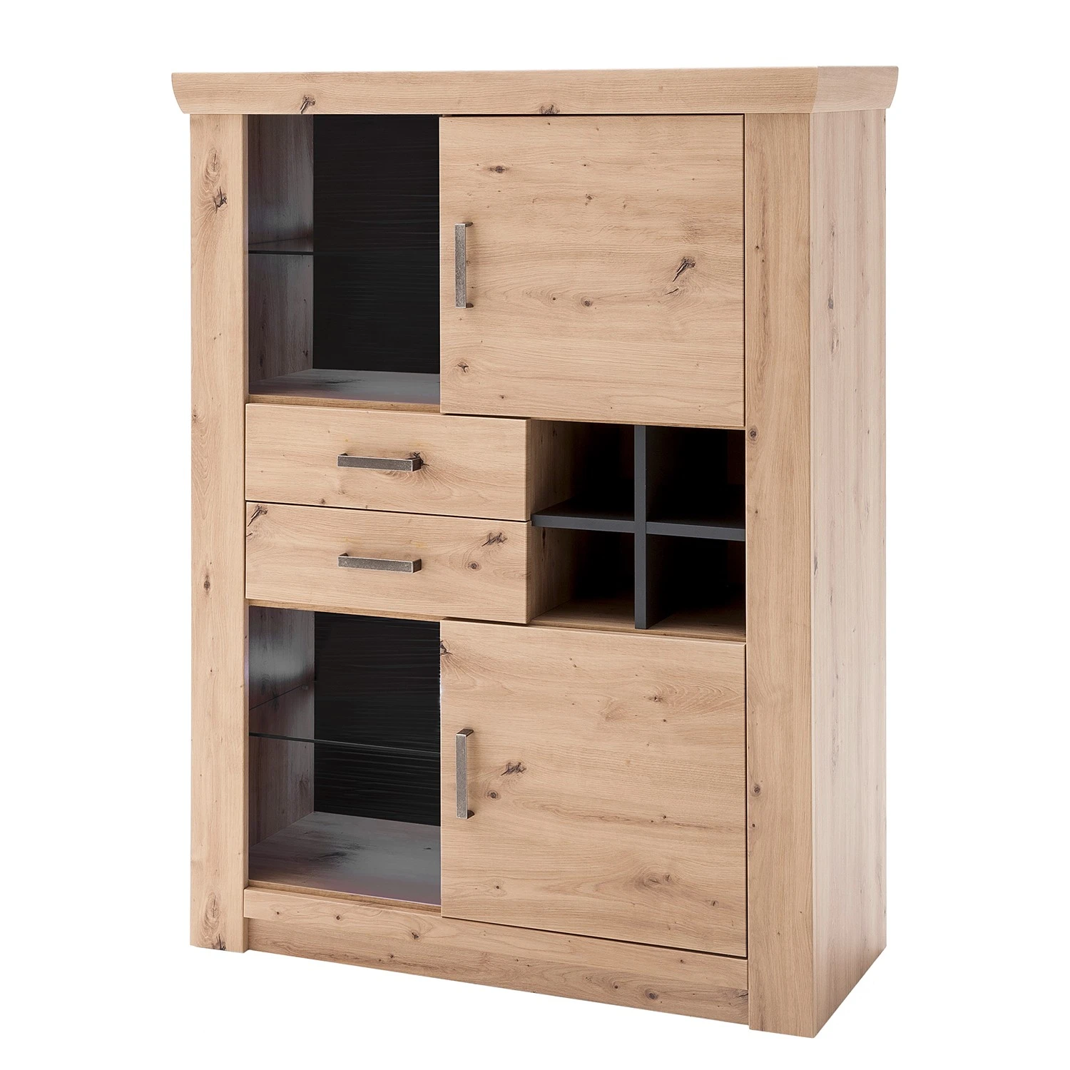 Naturoo Highboard Mendes II - Balkeneiche Dekor / Anthrazit 1 Naturoo Highboard Mendes II - Balkeneiche Dekor / Anthrazit