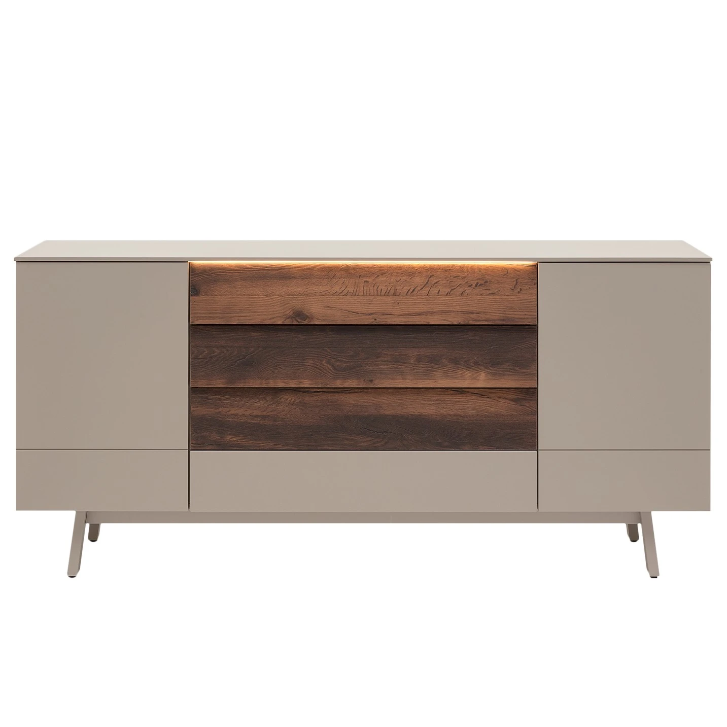 GWINNER Sideboard Misano - Saharagrau / Balkeneiche - Mit Beleuchtung 1 GWINNER Sideboard Misano - Saharagrau / Balkeneiche - Mit Beleuchtung