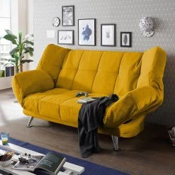 Fredriks Schlafsofa Bolans - Microfaser - Microfaser Ranu: Senfgelb -Wohnzimmermöbel boutique en ligne 1000189294 191031 16374300240 MOOD DETAILS P000000001000189294 mood