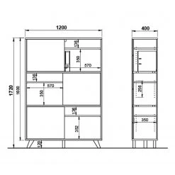 Germania Aktenschrank Svene - Weiß / Eiche Sonoma Dekor -Wohnzimmermöbel boutique en ligne 1000189543 191022 12045900157 SKETCH DETAILS P000000001000189543 sketch