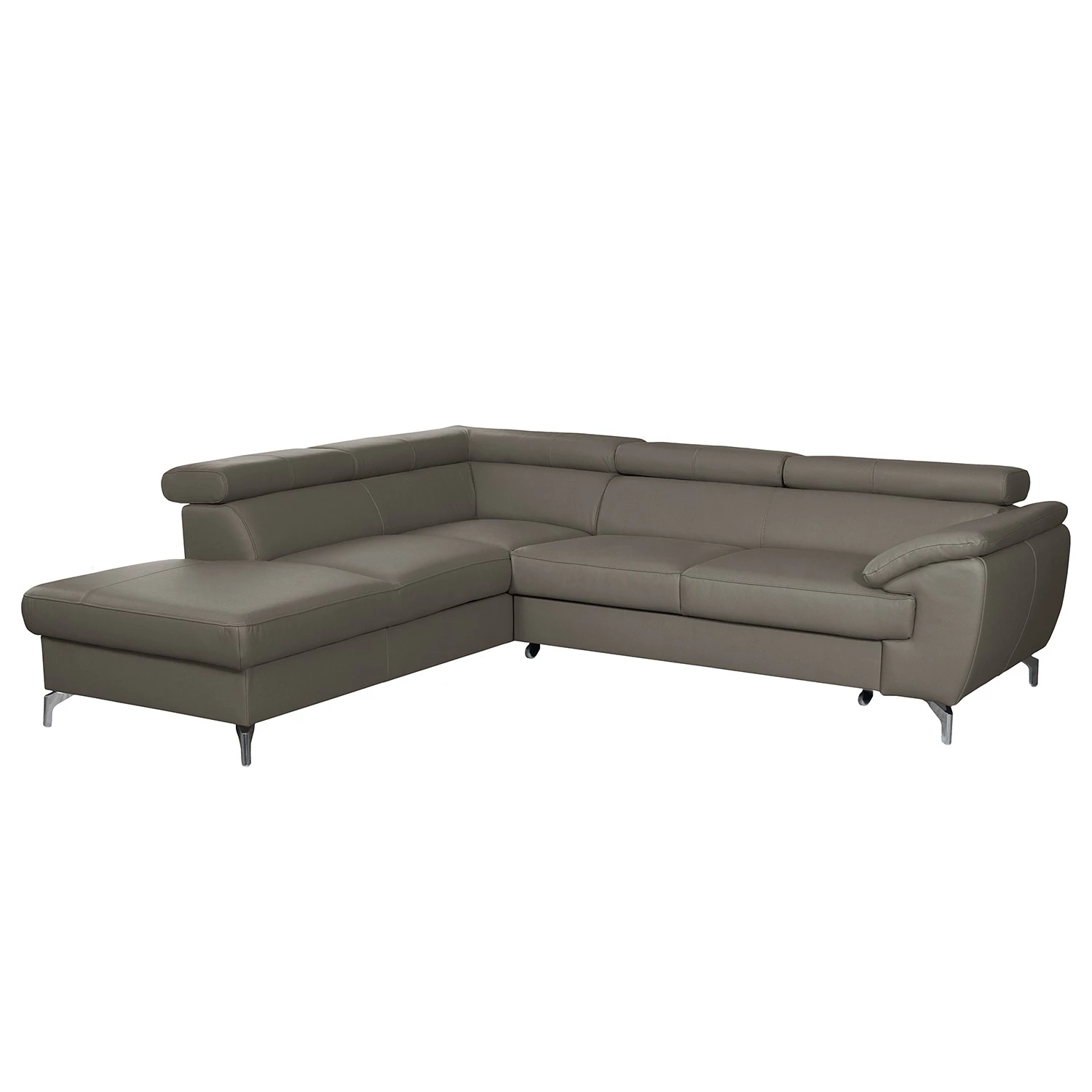 Loftscape Ecksofa Martinez - Echtleder / Kunstleder - Schlamm - Ottomane davorstehend links - Schlaffunktion - Bettkasten 1 Loftscape Ecksofa Martinez - Echtleder / Kunstleder - Schlamm - Ottomane davorstehend links - Schlaffunktion - Bettkasten