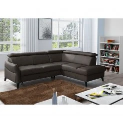 Loftscape Ecksofa Junin - Echtleder / Kunstleder - Dunkelbraun - Ottomane davorstehend rechts - Schlaffunktion - Bettkasten -Wohnzimmermöbel boutique en ligne 1000189625 191016 15040300545 MOOD DETAILS P000000001000189625 mood