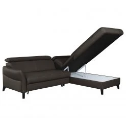 Loftscape Ecksofa Junin - Echtleder / Kunstleder - Dunkelbraun - Ottomane davorstehend rechts - Schlaffunktion - Bettkasten -Wohnzimmermöbel boutique en ligne 1000189625 191016 15040400547 DETAILS P000000001000189625